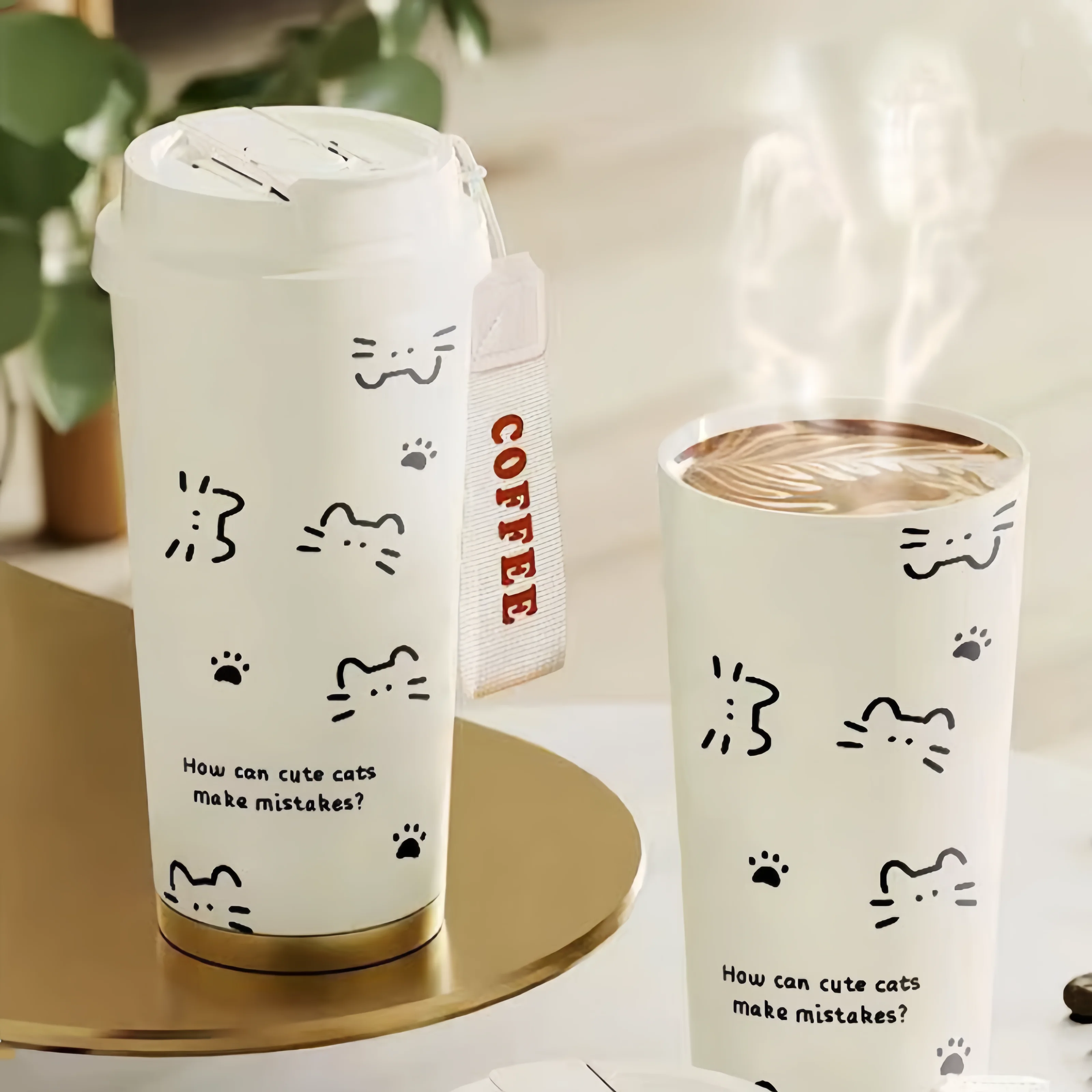 

500ml Leakproof Double-Wall Stainless Steel Vacuum Insulated Coffee Cup for Tea Water Thermo Cafe Coffee Mug Car Thermos Mug