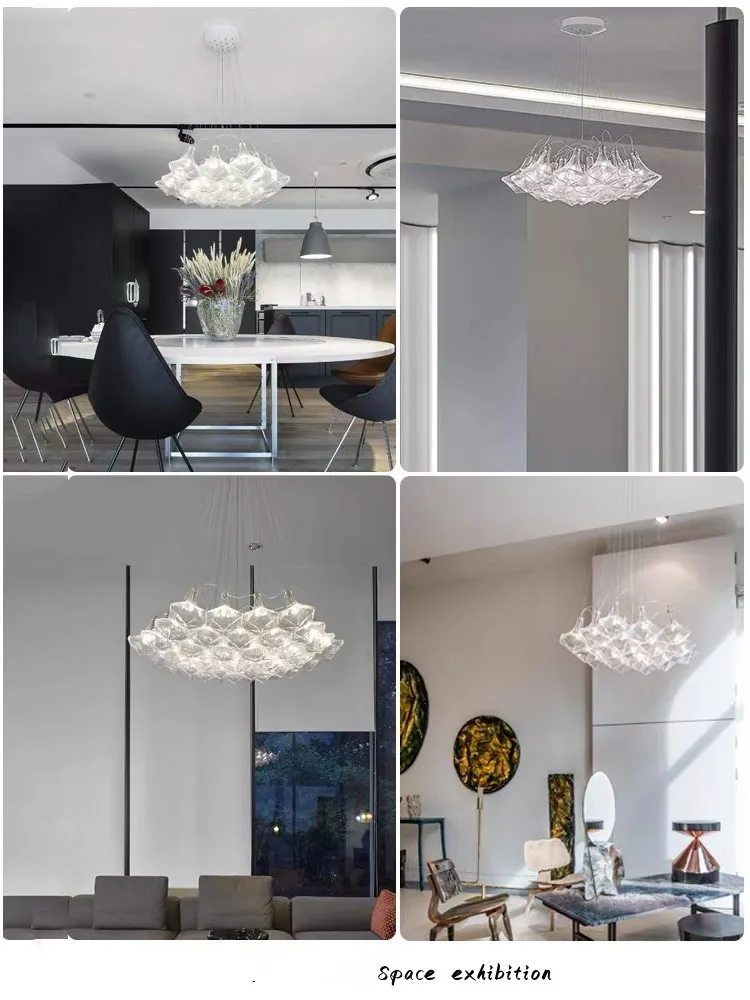 Italian Modern Ceiling Chandeliers Handmade Glass Pendant Light Luxury Villa Living Room Dining Room Lighting Fixture