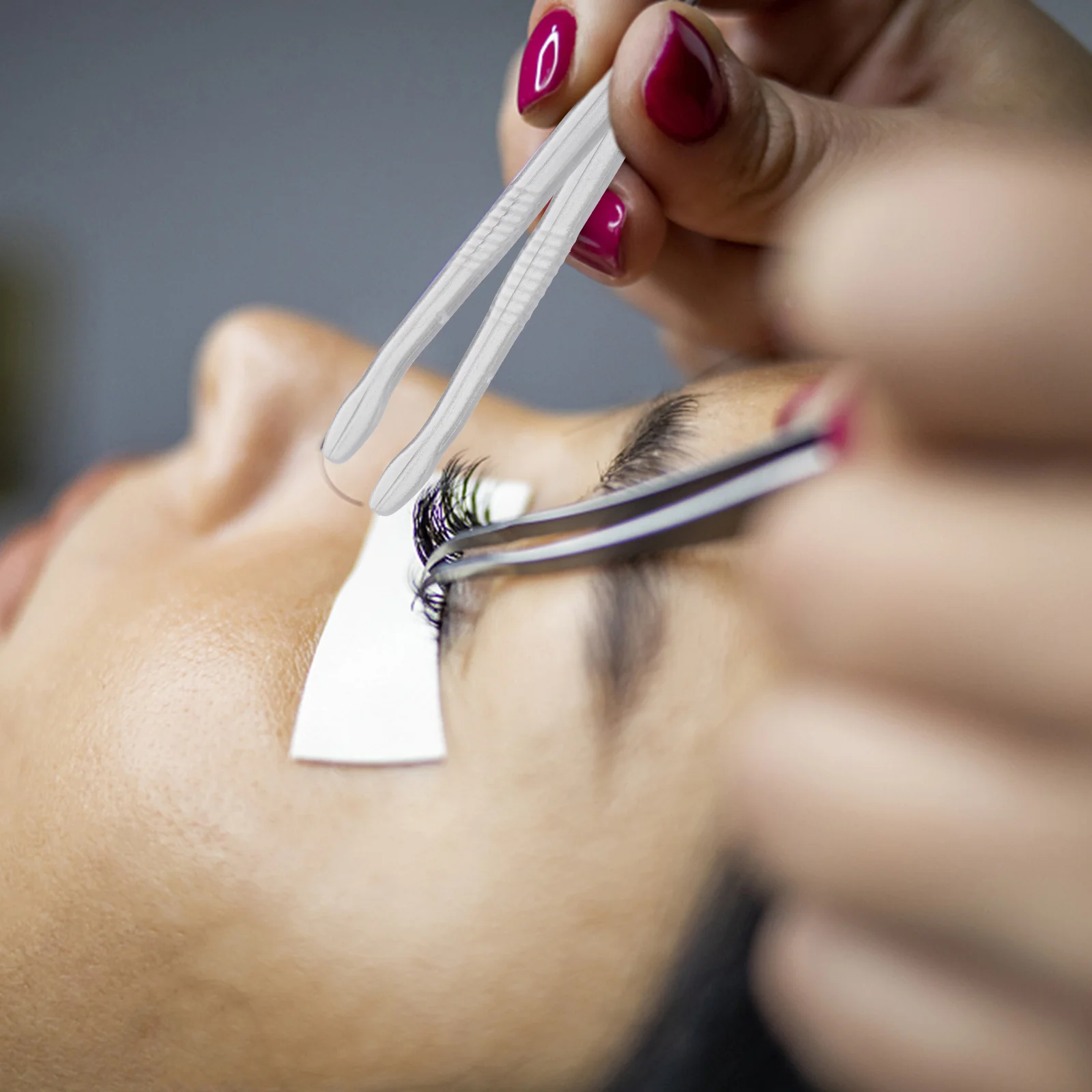 50개 플라스틱 속눈썹 애플리케이터 클립 쌍꺼풀 스티커 도구 가짜 속눈썹 제거 메이크업 보조기구