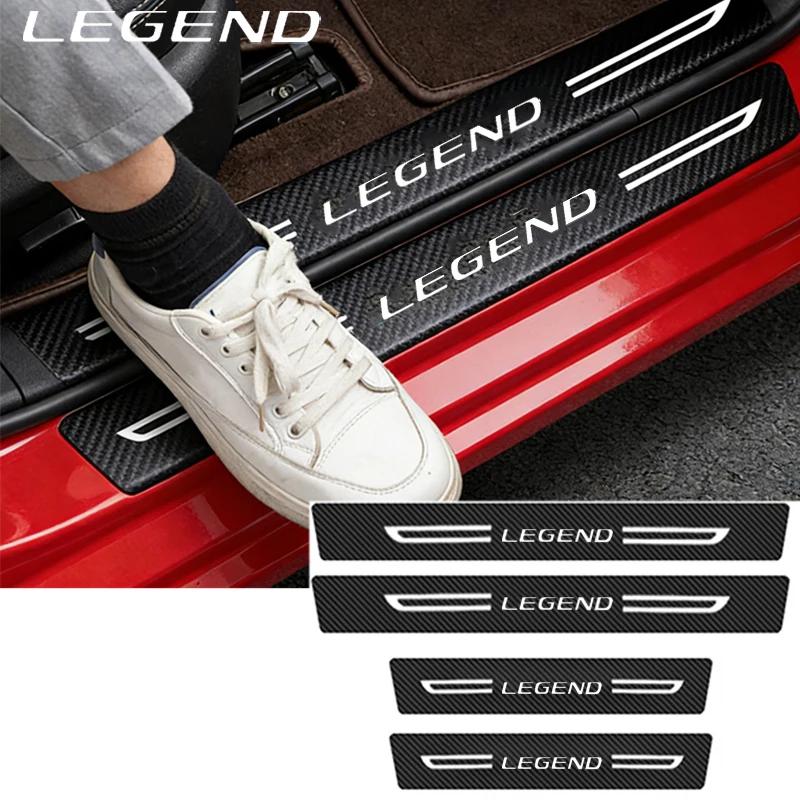 Car Accessories For Honda LEGEND Badge Door Threshold Sill Scuff Plate Decals Carbon Fiber Protector Stickers Pedal Guards Strip