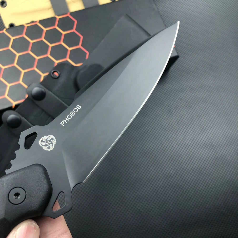 Trskt ES Hydra Camping Knives Phobos Outdoor Knife,Rescue Survival Knives,60Hrc Glass CF Handle Edc Tool With Kydex,Dropshipping