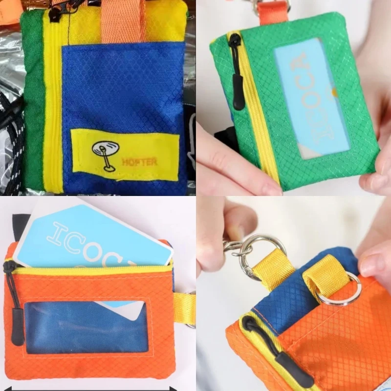 Kawaii Doraemon Oxford cloth Ins Style Mini Neck Lanyard Wallet Card Holder Key Pouch Crossbody Small Hanging School Daily Bag view 3