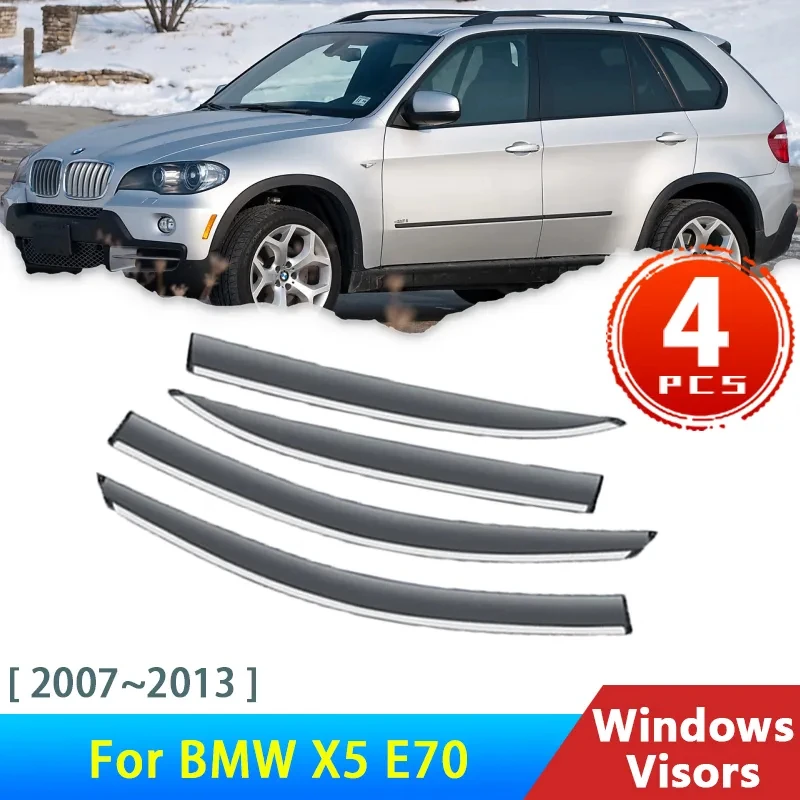 

Deflectors For BMW X5 2ge 2th II E70 2007~2013 2019 Accessories Car Window Visors Rain Eyebrow Guards Visor Protector Cover 2015