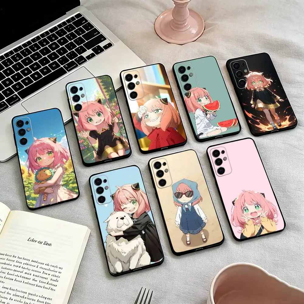 S-Spy Family-y Anya Forger-R Phone Case Black Silicone Soft For Samsung S25,S24,S21,S22,S23,S30,Ultra,S20,Plus,Fe,Lite