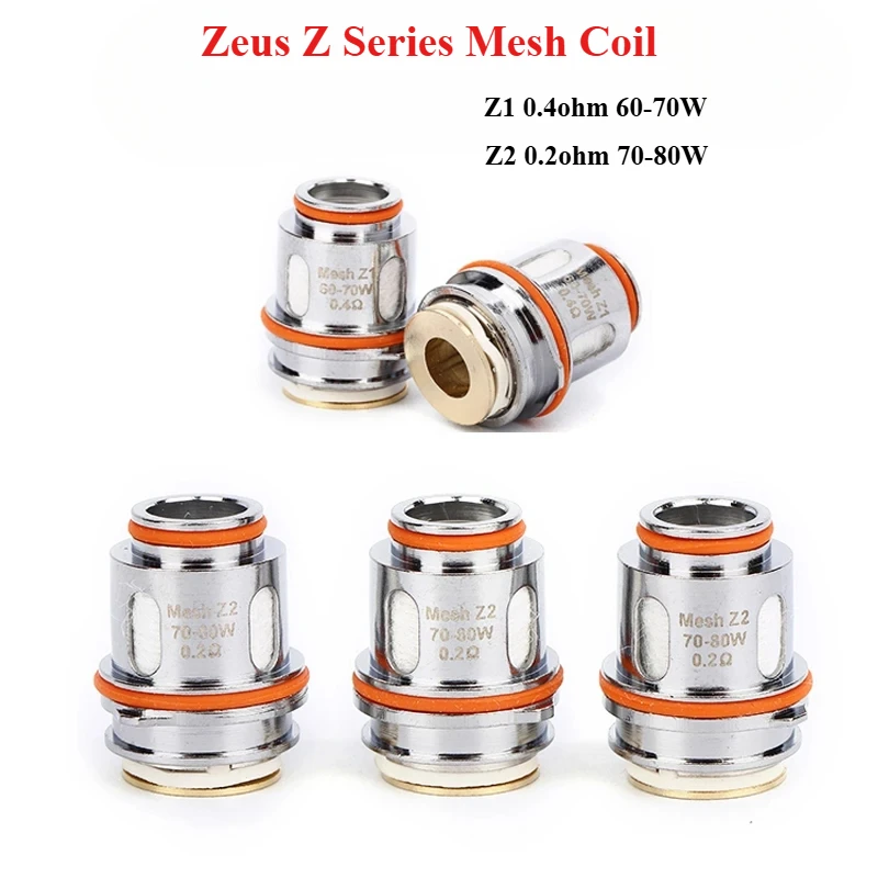 

5 шт./упак. Zeus Z Series Z1 0,4 Ом Z2 0,2 Ом Z3 0,15 Ом Сменные сетчатые катушки Головки для Zeus Sub Ohm Tank