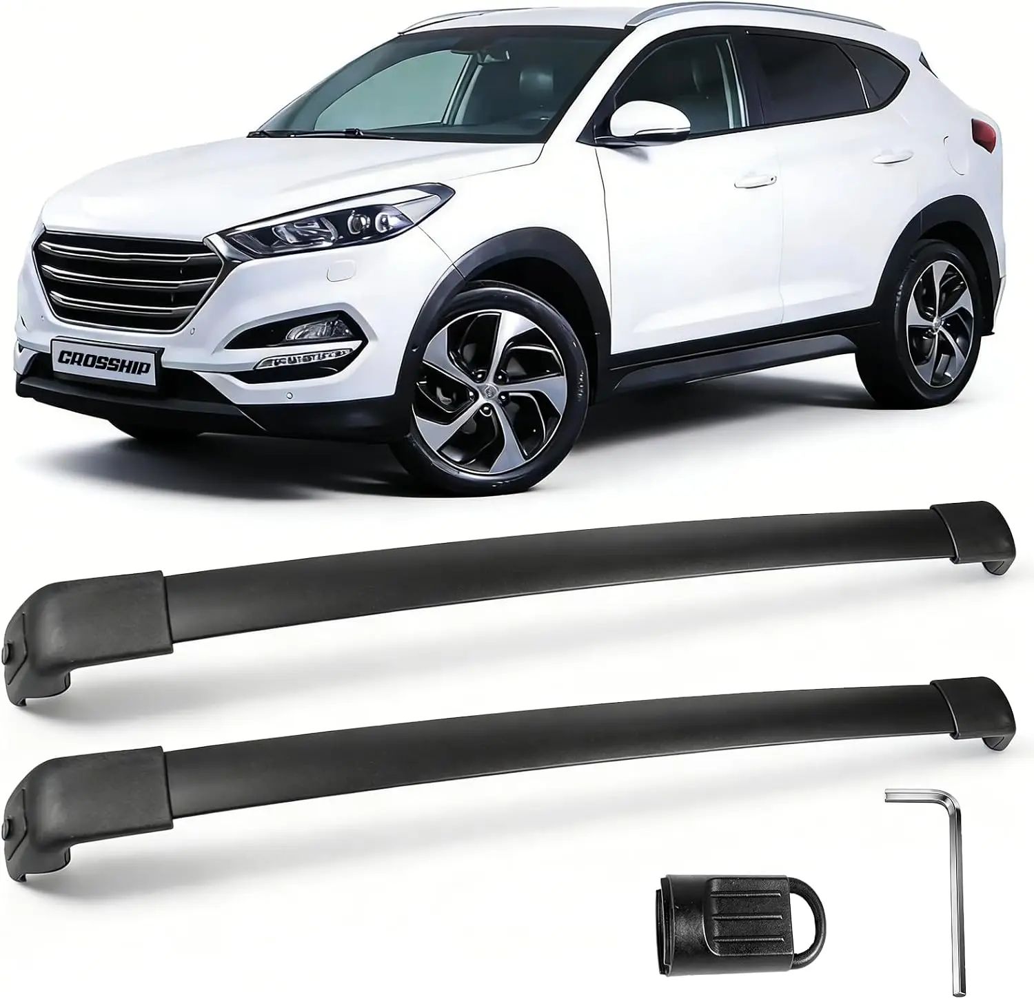 Heavy-Duty Aluminum Roof Rack Cross Bars with Locks, Fits 2016-2021 Compatible SUV Models, Secure Locking Crossbars
