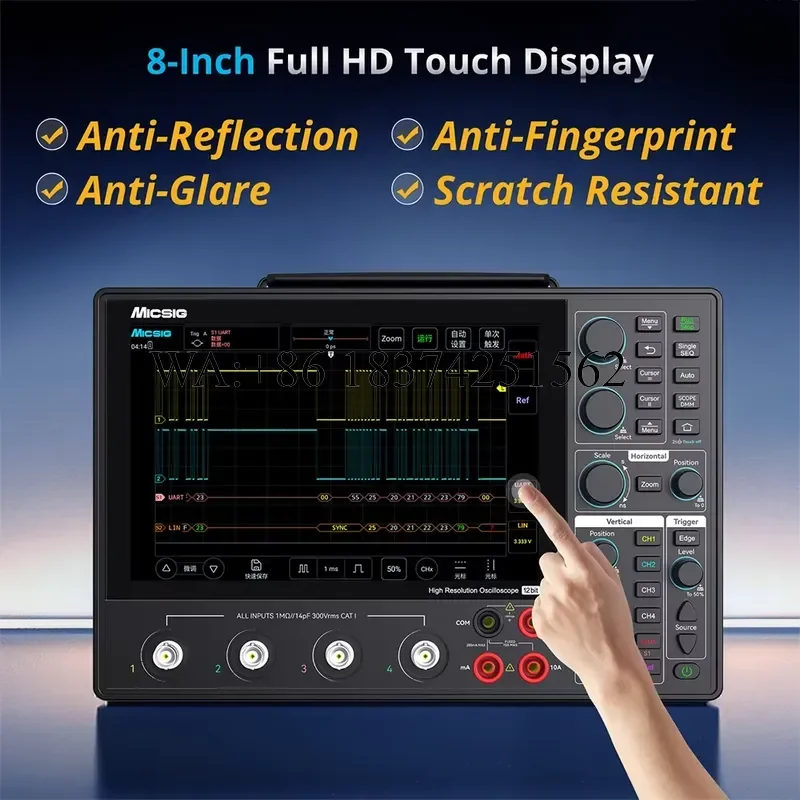 Wmwmnu for Micsig MHO14-200 Tablet Oscilloscope 4 Channel 200MHz Bandwidth 1GSa/s Sampling Rate High Resolution Handheld