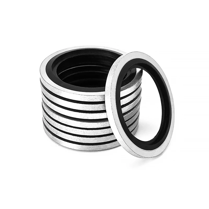 304 314 Stainless Steel Metal Rubber Bonded Washer High Pressure Oil Drain Plug Gasket Anti-leak Sealing Ring for Car Motorcycle
