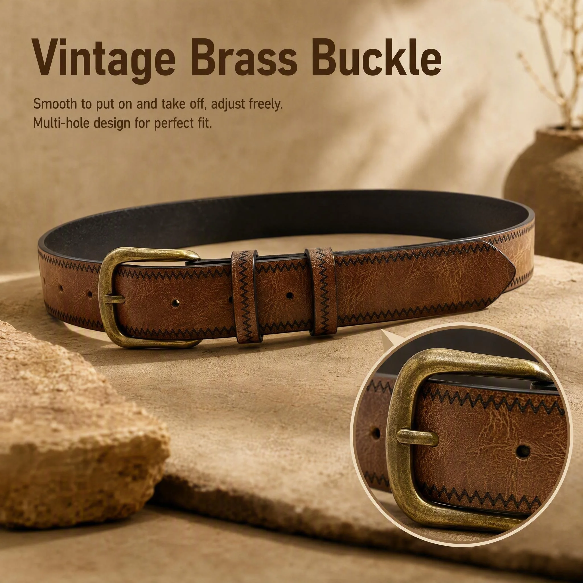 Leather Work Jeans - Ceinture en cuir synthétique de style