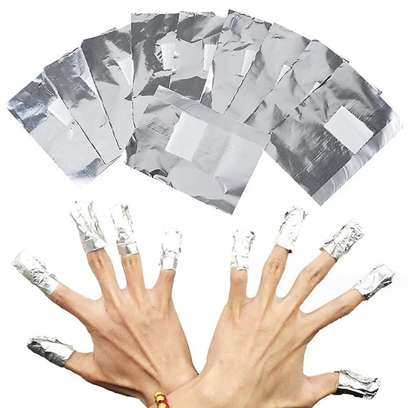 50/100Pcs/Bag Aluminium Foil Nail Art Soak Off Polish Nail Removal Wraps Nail Towel Gel Polish Remover Manicure Tool