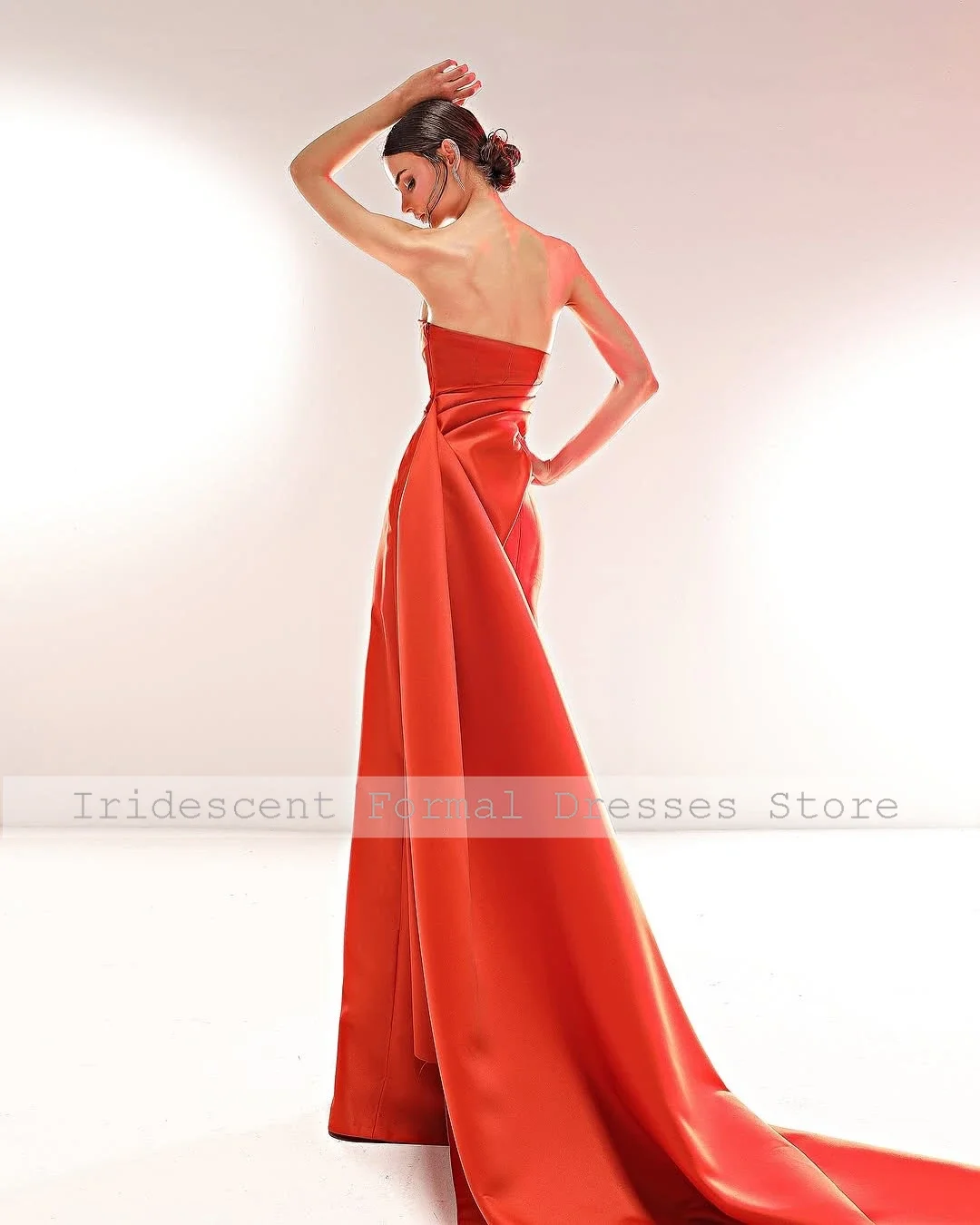 맞춤형 새틴 이브닝 드레스 2026 스트랩리스 롱 쉬스 럭셔리 파티 드레스 우아한 정장 칵테일 나이트 가운