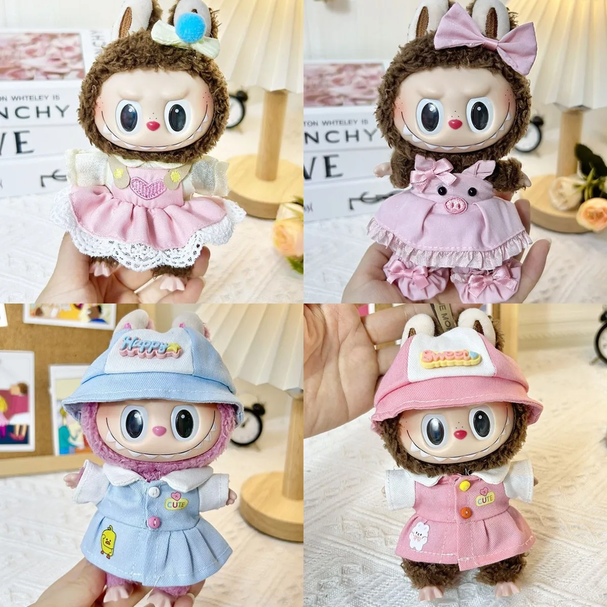 

4 Styles Skirt for 17cm Labubu Idol Dolls Plush Doll'S Clothes Cute Clothing Hoodie No Doll Outfit Accessories Korea Kpop Exo