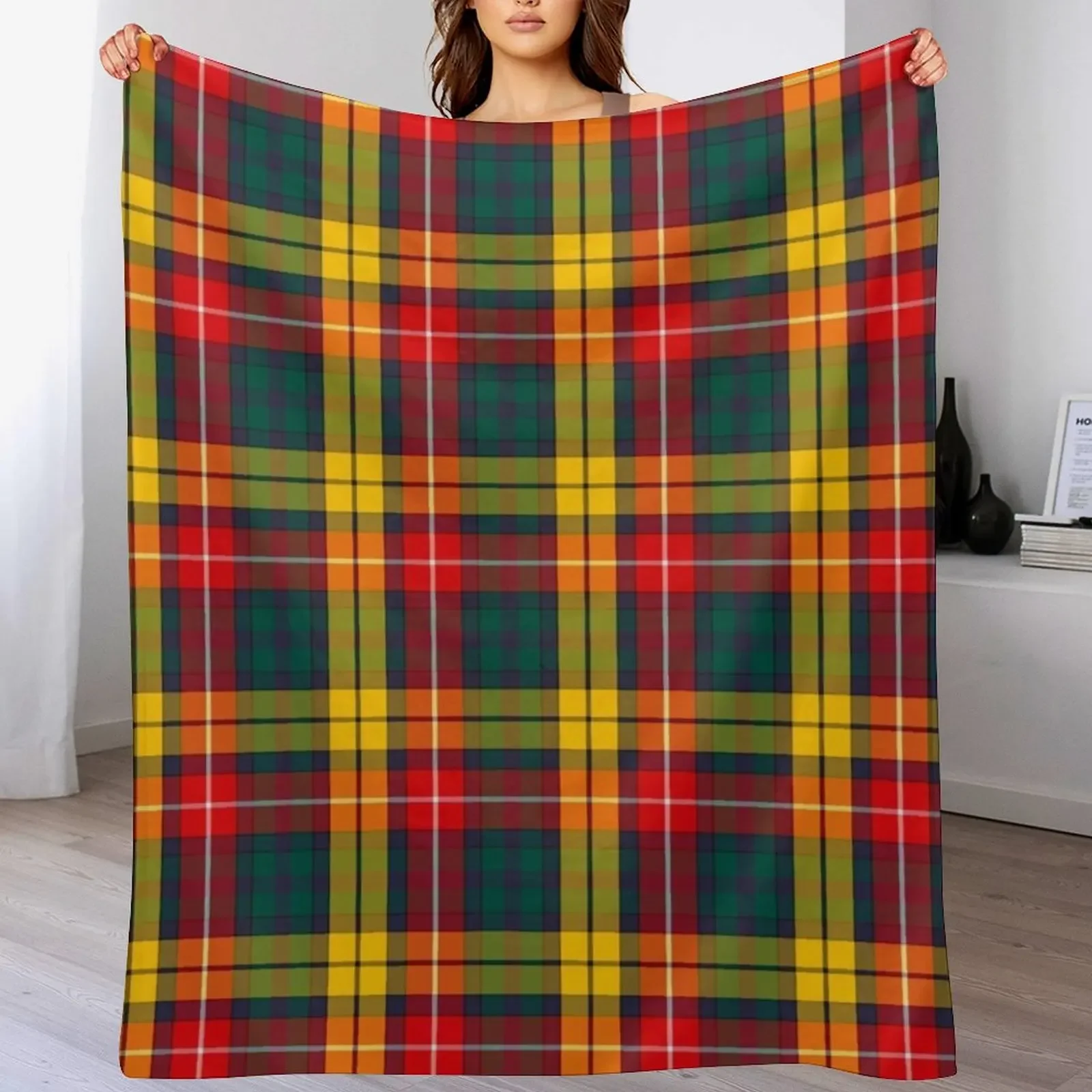 Buchanan Scottish Tartan Throw Blanket Flannel Designers Winter beds Blankets