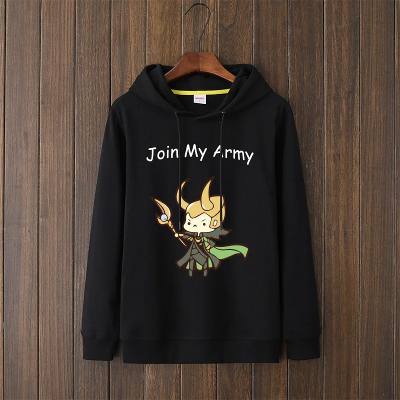 

Loke Thor Odin Loki Hoodie Sweatirt Loose ex Korean Sle Couple's Clothing Cotton Polyester Blend Printed Youth Faion