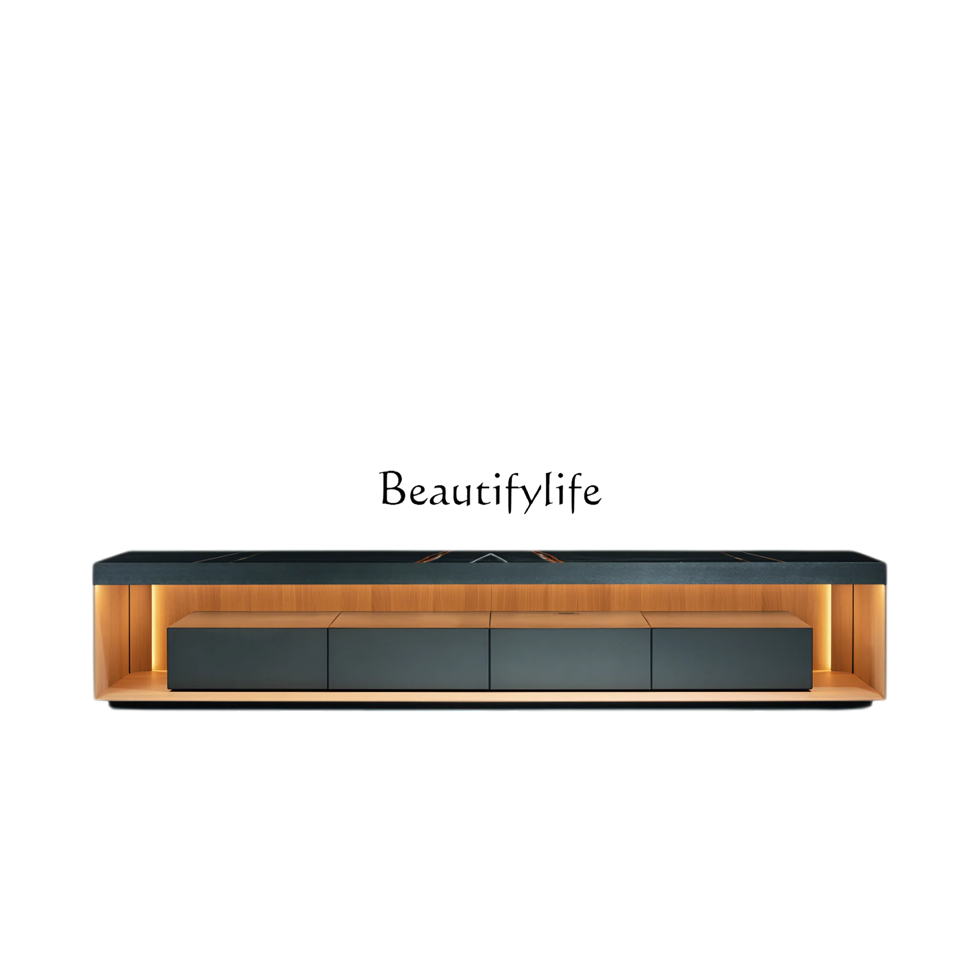 

Italian minimalist floor TV cabinet, simple modern home living room can store lockers