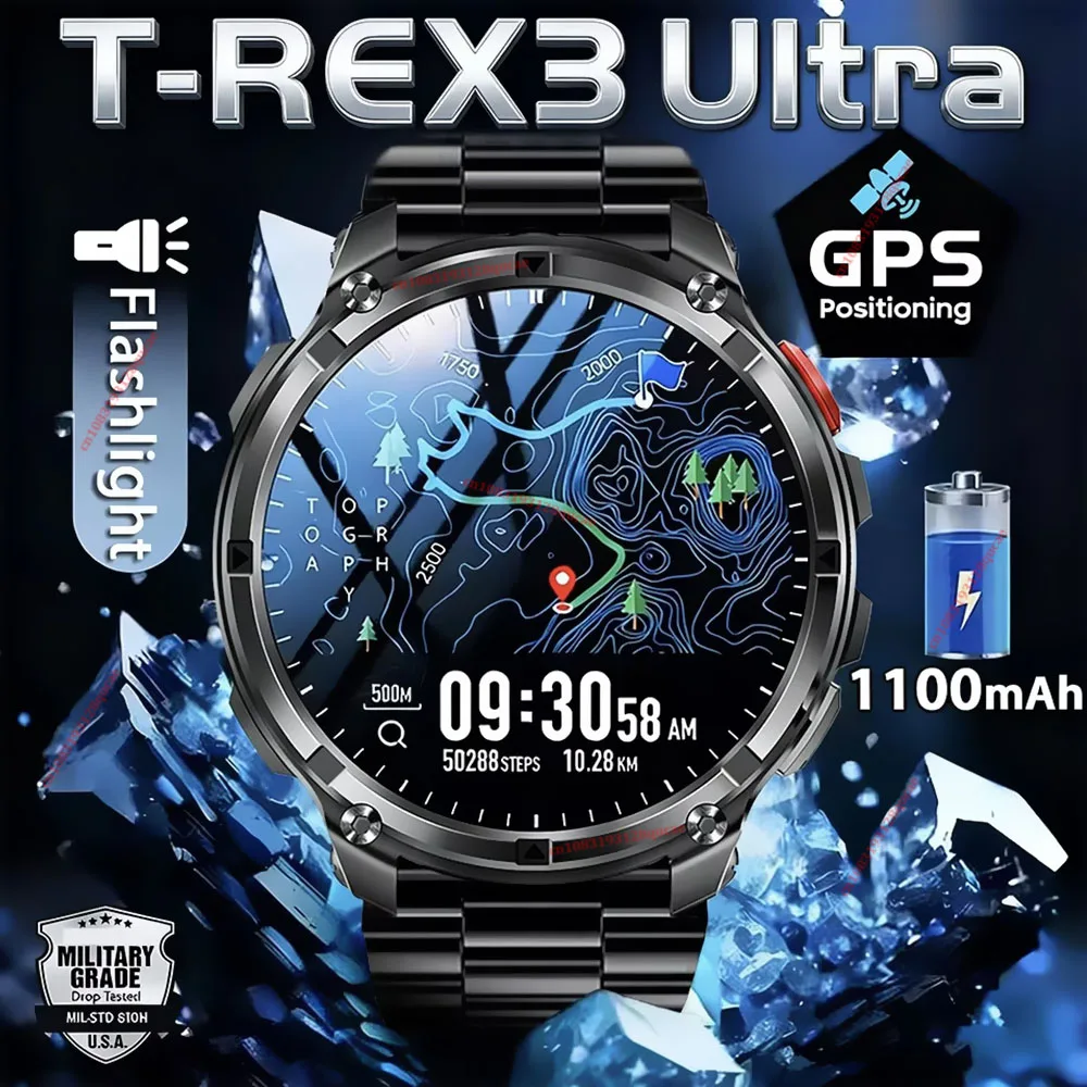 2026 New T-Rex3 Ultra 1100mAh Super Capacity Battery Adult Men Smart Watch 1.7