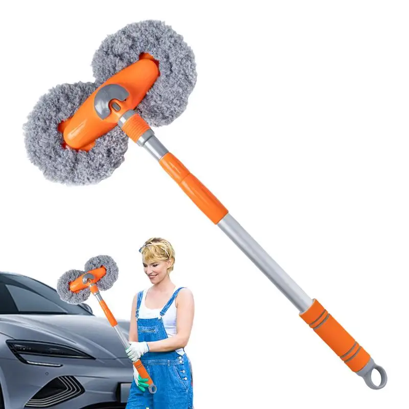 

Car Mop Cleaning Tools Retractable Stainless Steel Car Wash Brush Mop Cleaning Tool With Long Handle Kit For Cars And SUVs