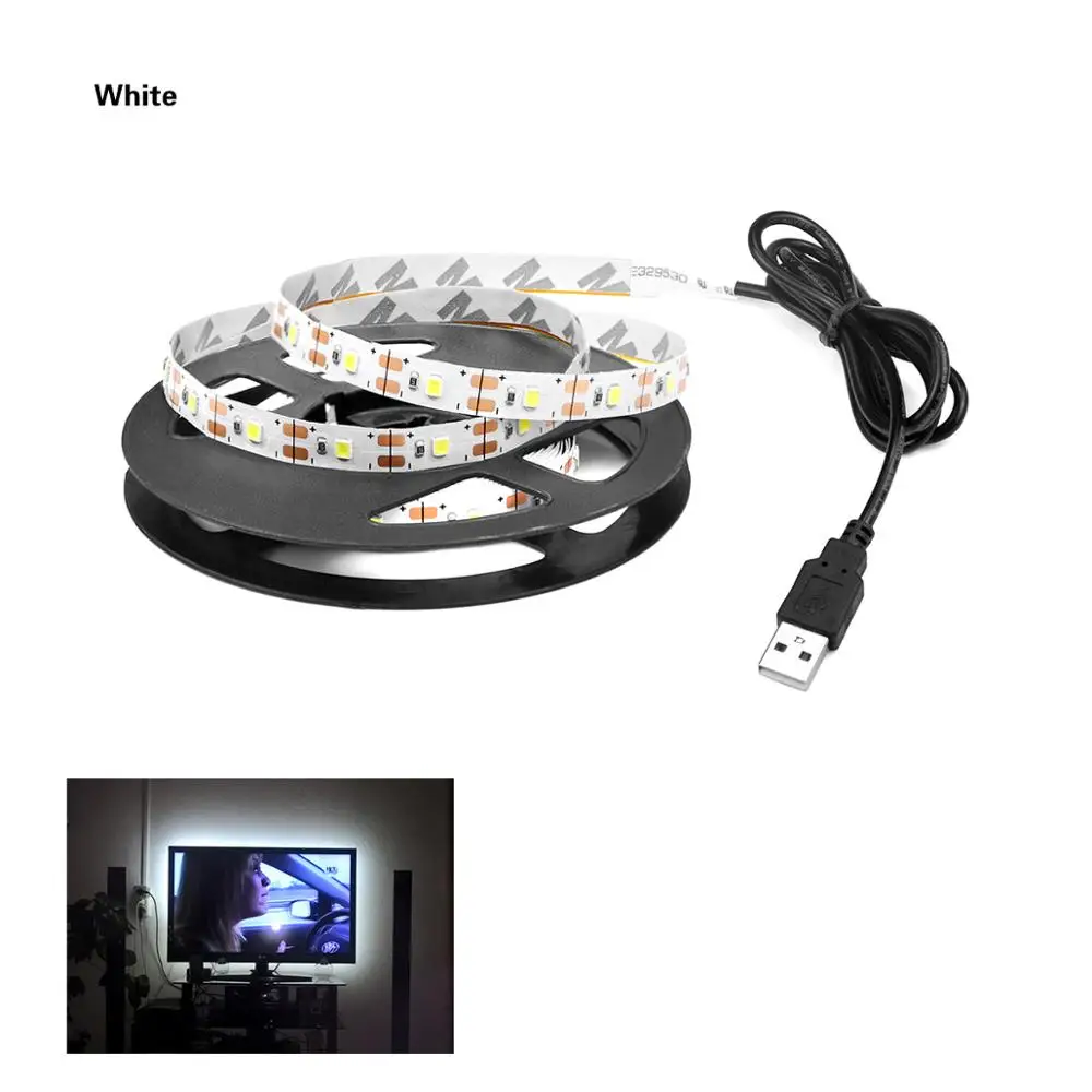 

DC 5V USB 2835 LED RGB Strip lamp RGB Book light Bulb TV Background Decor Lighting Ribbon desk decor tape Strings 1M 2M 3M 4M 5M