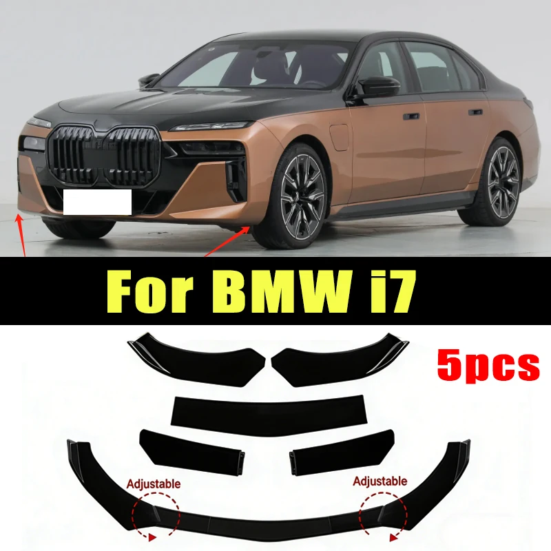 

5Pcs ABS Material Universal Car Front Bumper Separator Bumper Lip Body Kit Duck Lip Separator For BMW I7 Car Accessories
