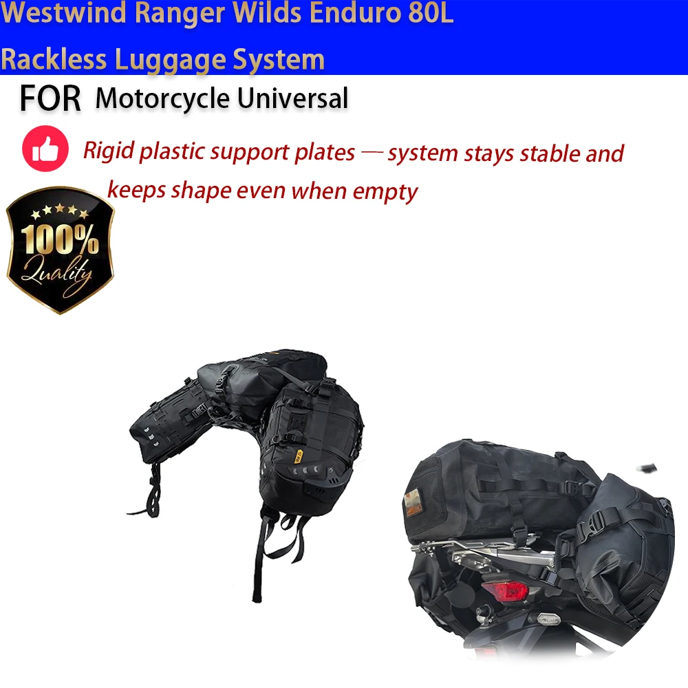 Für Motorrad Westwind 80L Rackloses Wasserdichtes Gepäcksystem Offroad-Touring Ohne Bohren Accesorios Moto