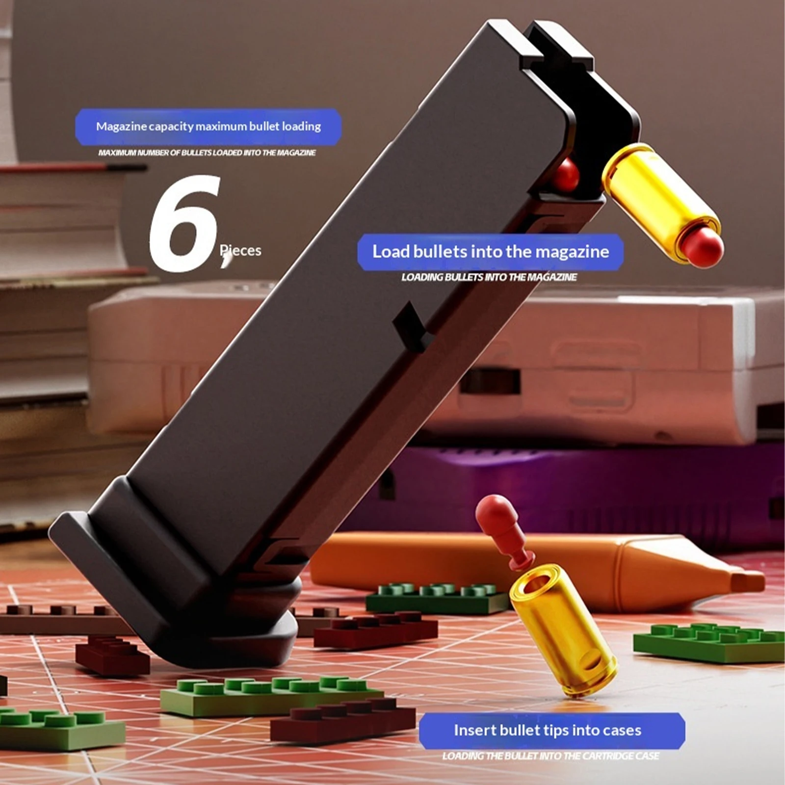 Pistolet na klocki konstrukcyjne SIG17, automatyczny, z wyrzutem nabojów, z efektem blowback, na miękkie kulki, ciągłe strzelanie, do gier wojennych na zewnątrz dla chłopców.