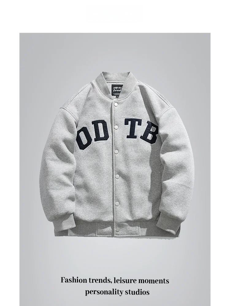 

ANXIE Brand Select Thiened Baseball Jaet Men's Women's Warmth Small Design Casual Faion Ci Sle Regular Length