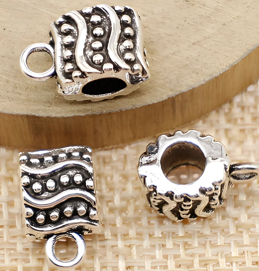 

25pcs 13*8*8*8mm Alloy matel tibetan silver vintage bead connector HW2537