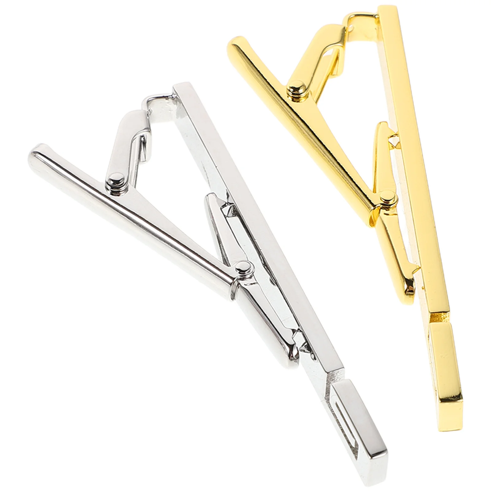 

2pcs Men'S Tie Clip: Copper Tie Clasps For Men Business Suit Accessories Blazer Clips Wedding Office Formal Wear Shirt Tack