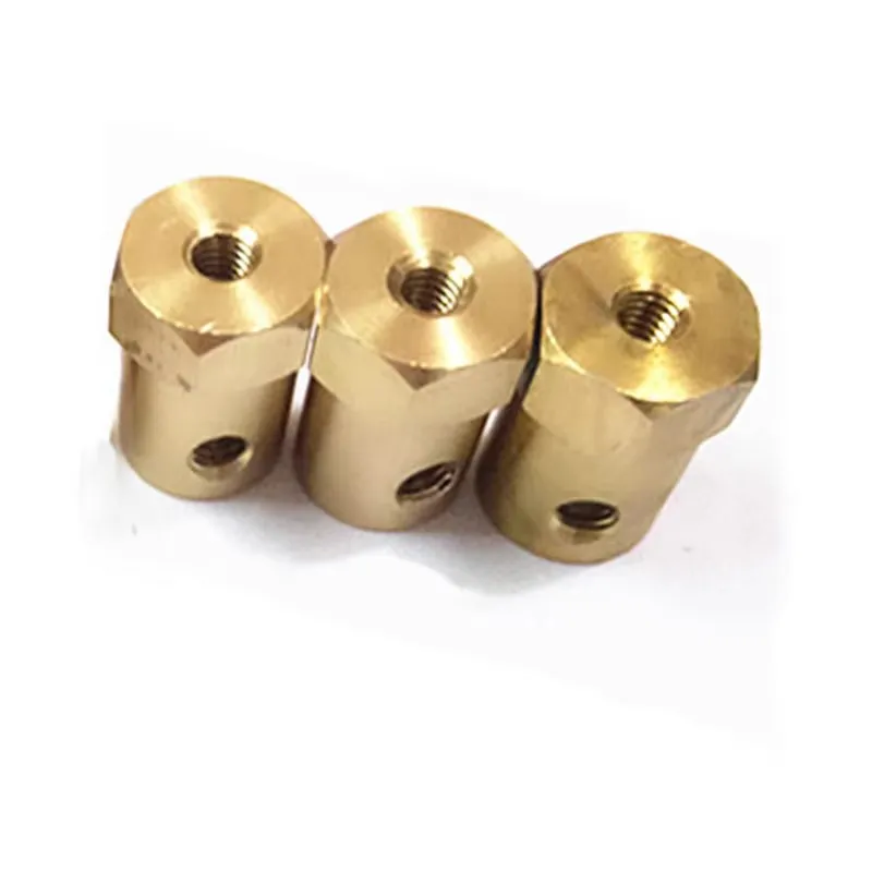 2 3 3.17 4 5 6 7 8mm Brass Hexagon Coupling Trolley Tire Connector Coupling Shaft Gear Motor Matching