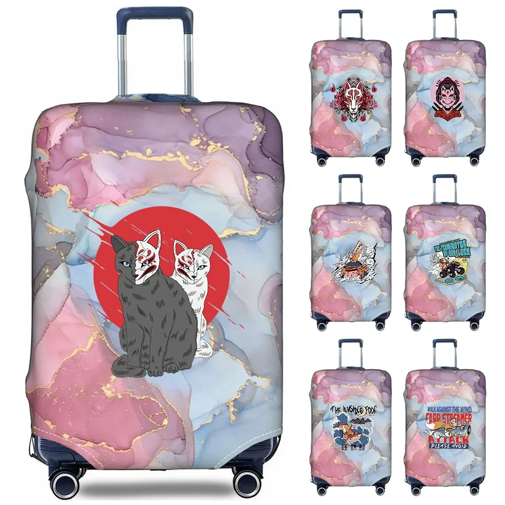 Stretch Fabric Luggage Protective Cover Simplicity Suitcase Trunk Holders Case Portable Travel Accessories Mask Pattern Printing