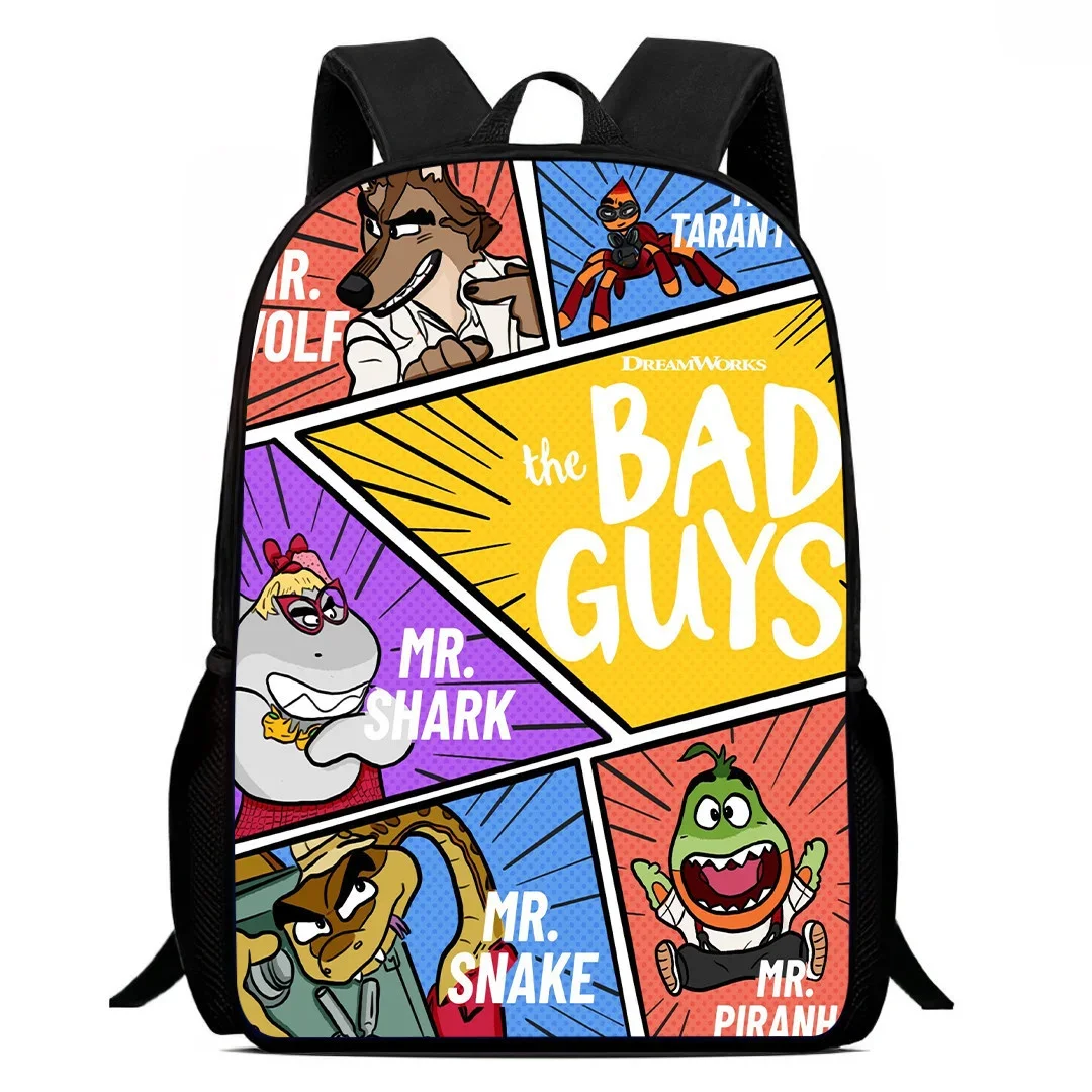 

The Bad Guys 2 Backpack For Girls Boys Pen Bags Bookbag Sets With Lunch Box For Primary School Students Daypack