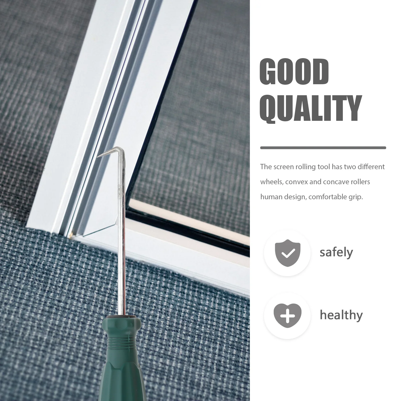 1 Set Tool Convex Concave For Window Door Screen Replacement Durable Plastic Handle Smooth Rolling Operation Spline