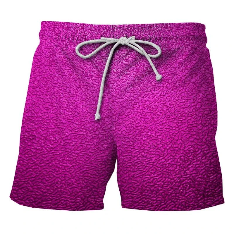 3d Printed Bas Relief Shorts Men Solid Color Simple Casual Short Pants Oversized Elastic Waist Outdoor Daily Sports Beach Shorts