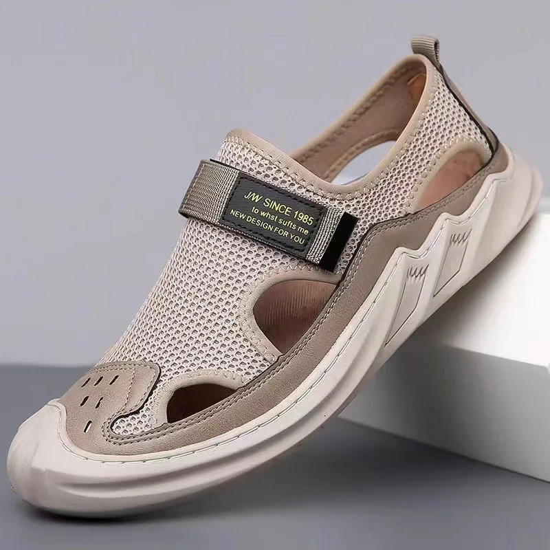 Summer Men Casual Breathable Sandals Slip On Fashion Soft Sole Comfortable Slides Trendy Loafers