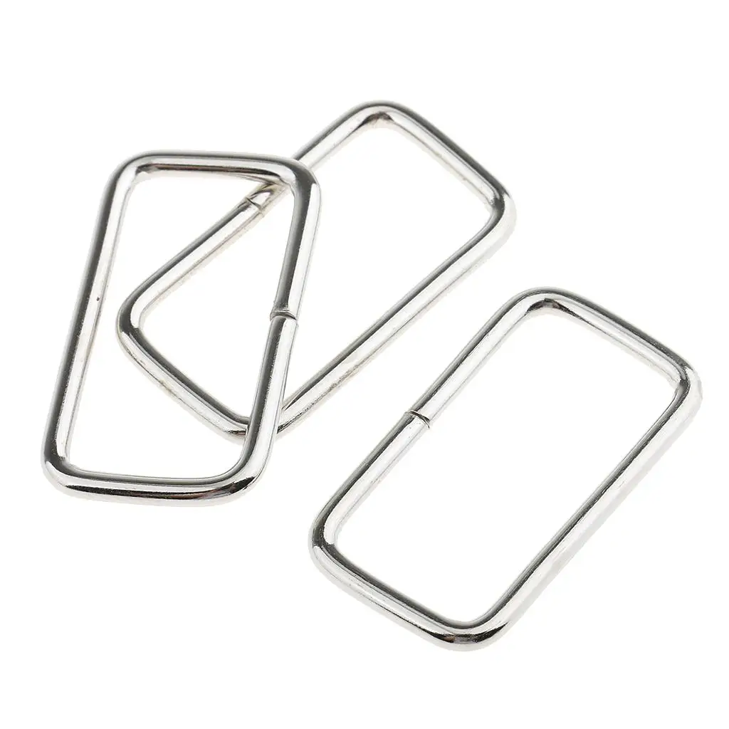 Leather Craft Square Metal Buckle Webbing Ring Bag Accessories for Purse Making and DIY Sewing Projects