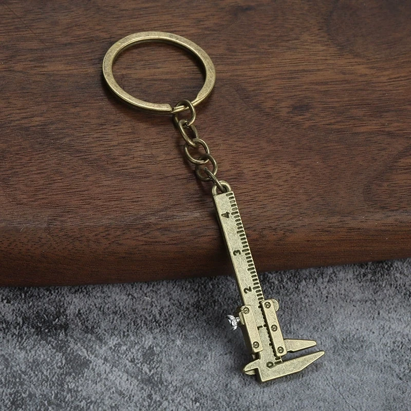 Mini Vernier Caliper Compact Keychain Pendant Measurement Portable Tool Zinc Alloy Keychain Pendant