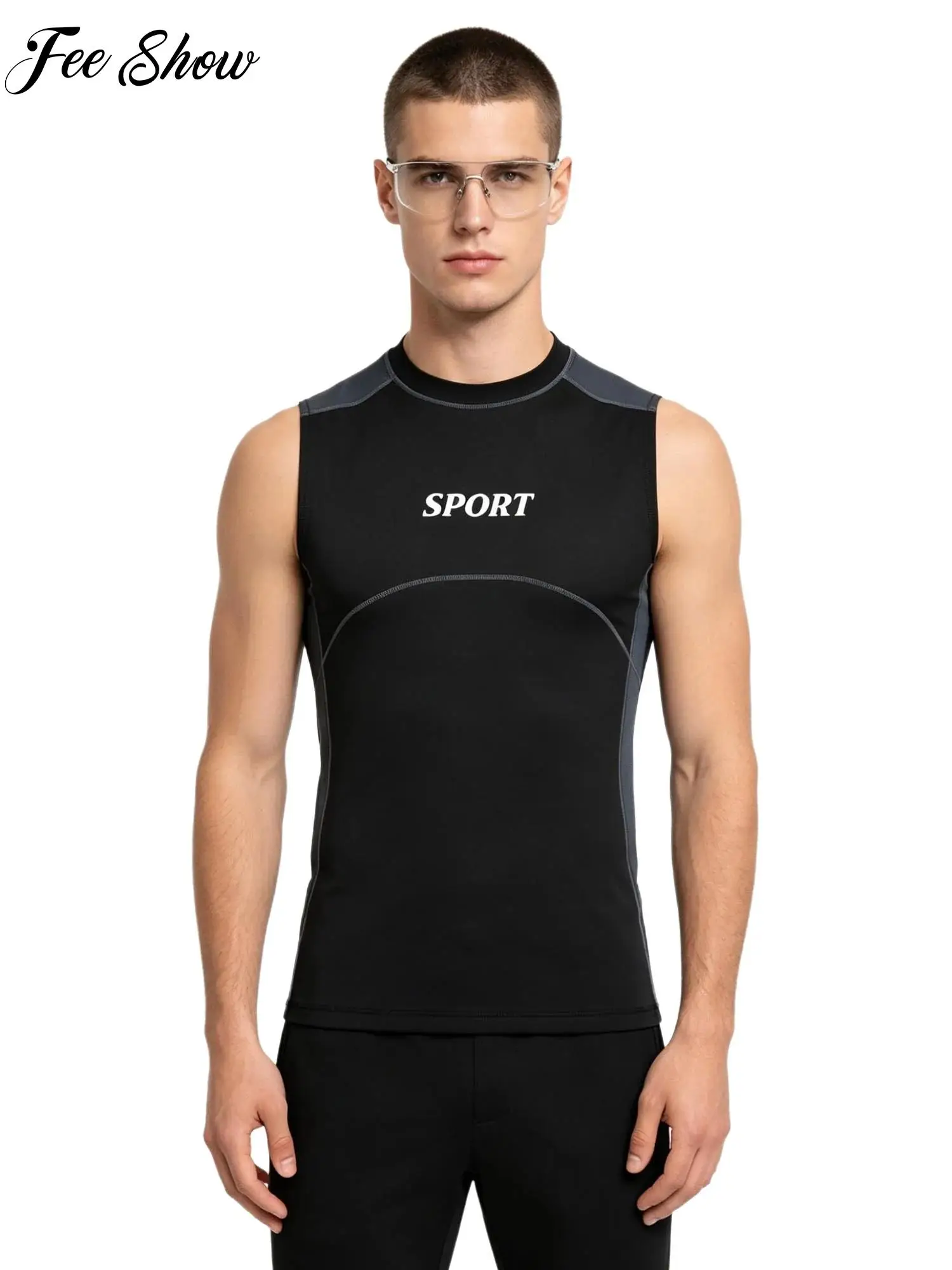 

Mans Compression Tank Top Pullover Quick Dry Stretchy Breathable for Diving Surfing Snorkeling Vest Workout Muscle Top