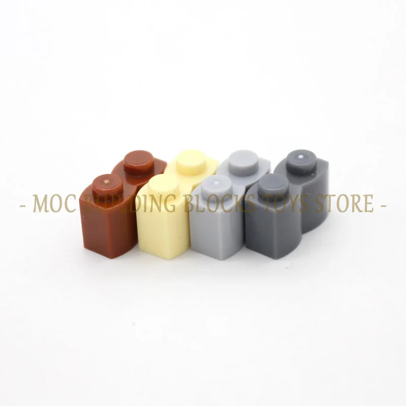 MOC Parts 30136 30137 Brick Modified 1x2 1x4 with Log Profile Building Blocks DIY Enlighten Assembled City Architecture Toys