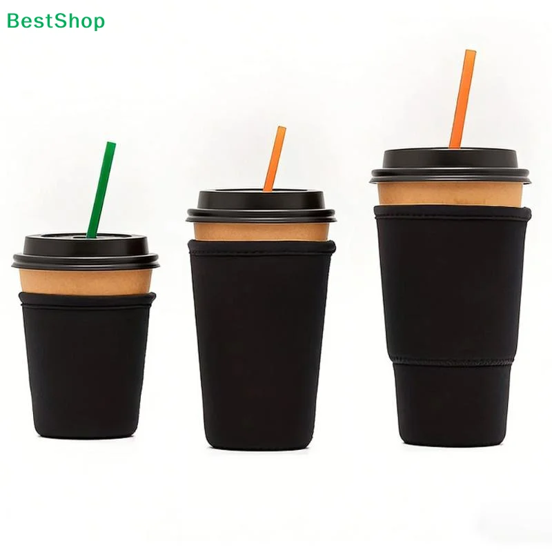 ♬ 3 Stück wiederverwendbare Eiskaffee-Hüllen – Isolator für kalte Getränke, Becherhalter aus Tauchmaterial für Kaffeetassen