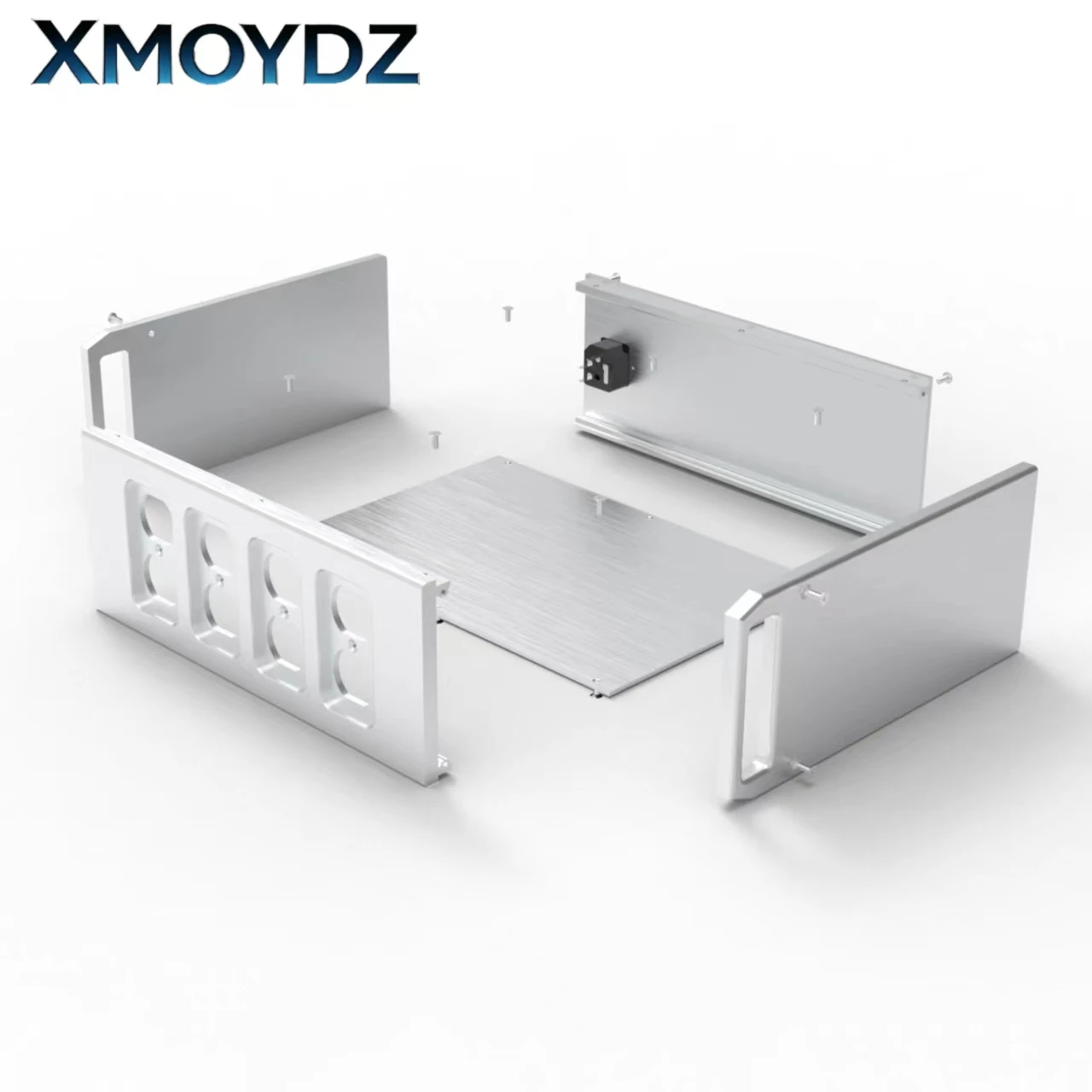 Anodized Aluminum EU Plug Power Filter Chassis 320x120x265mm HiFi DIY Home Audio Power Amp Supply Silver Drilling Enclosure Case