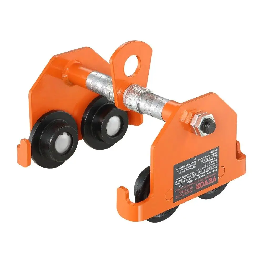 

Manual Trolley 1100lbs 0.5Ton Load Capacity Adjustable for i -Beam Flange 2.5 to 8 Alloy Steel Dual Wheel Push Beam Garage Hoist