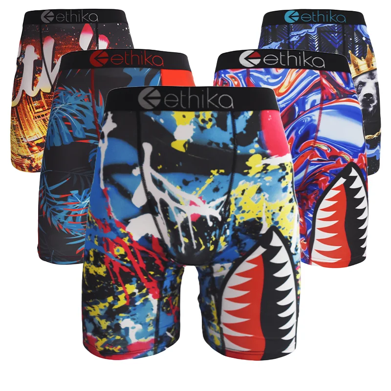 Men Underwear Boxers Printed Male Panties Lingerie Men Underpants Boxershorts Trunks Plus Size Breathable Seamless Men\'s Boxers