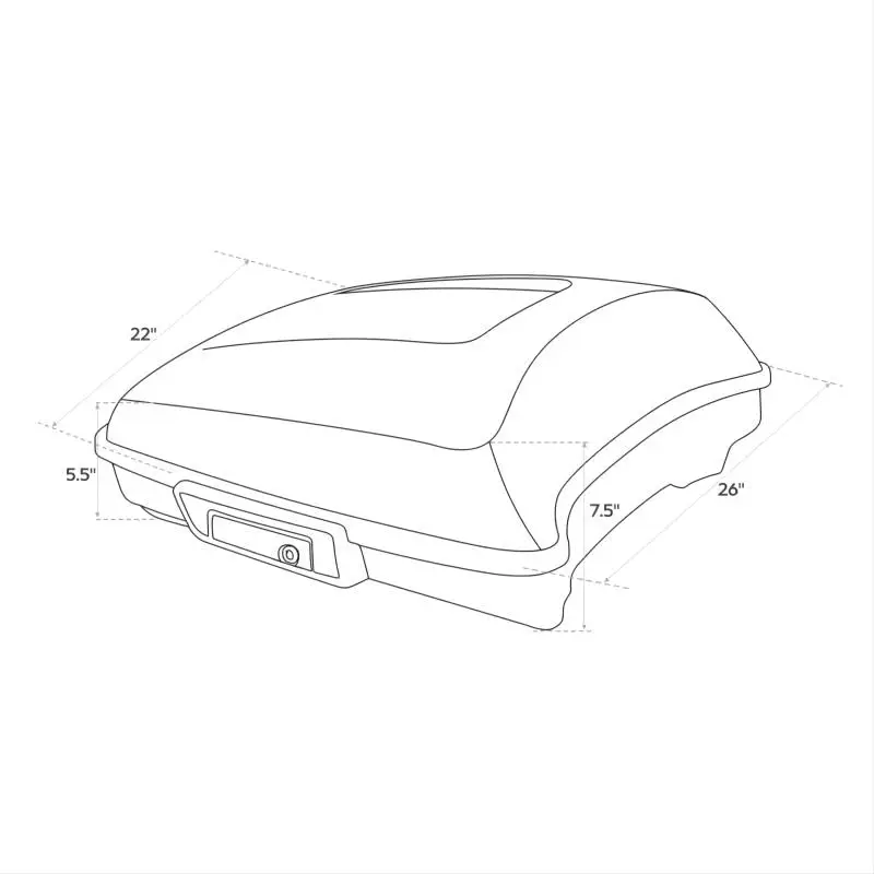 09-26 Black Latches Razor Tail Bag Trunk Top Box Case Tour Pak Pack Backrest for  Davidson Street Glide Ultra Electra CVO