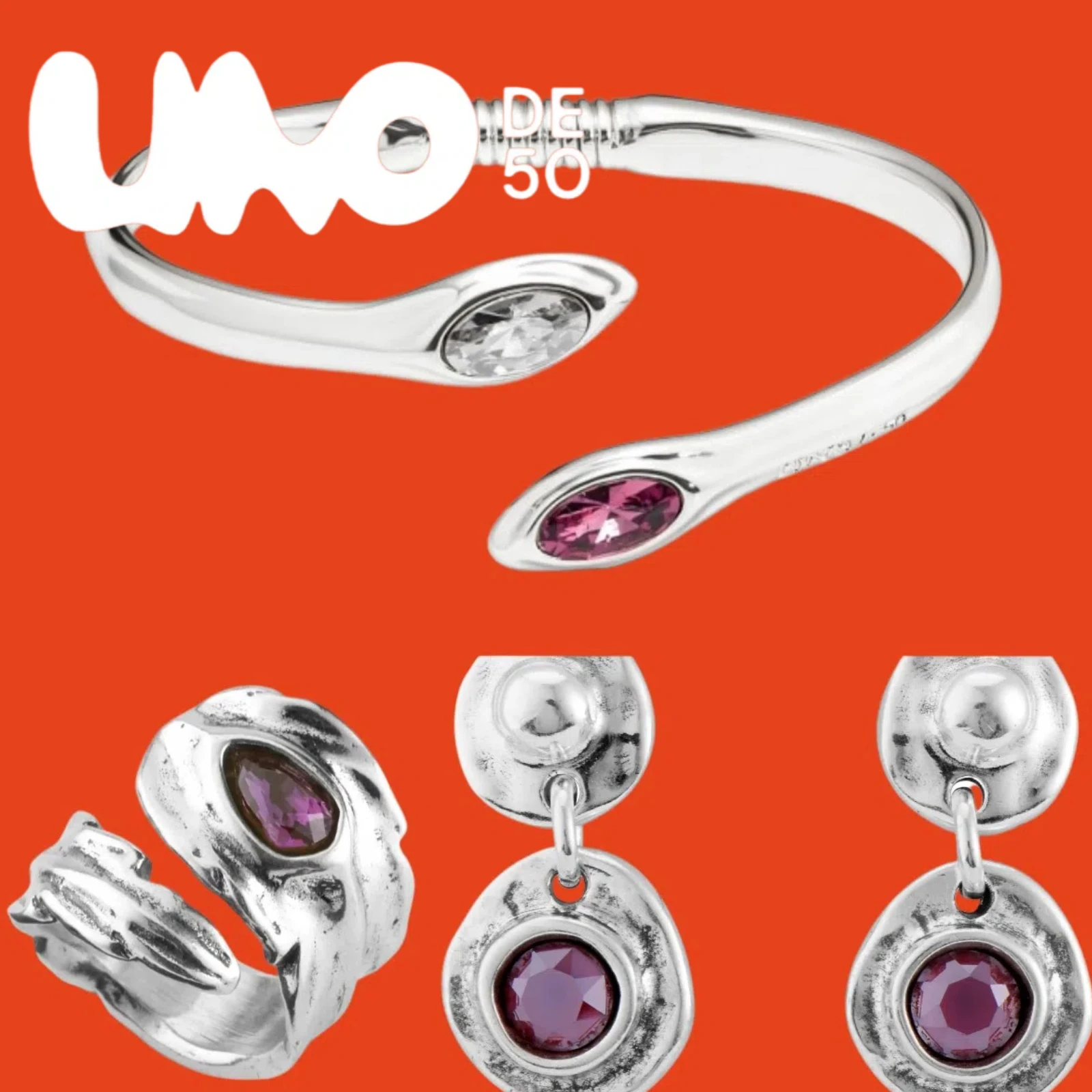 

UNOde50 Silver Triad Jewelry Set – Icy Luxe, Avant-Garde Vision, Launch-Only Discounted Opulence