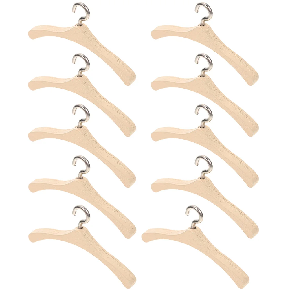 10 Pcs Dollhouse Hanger Clothing Hangers Coat Miniature Toy Clothes Accessories