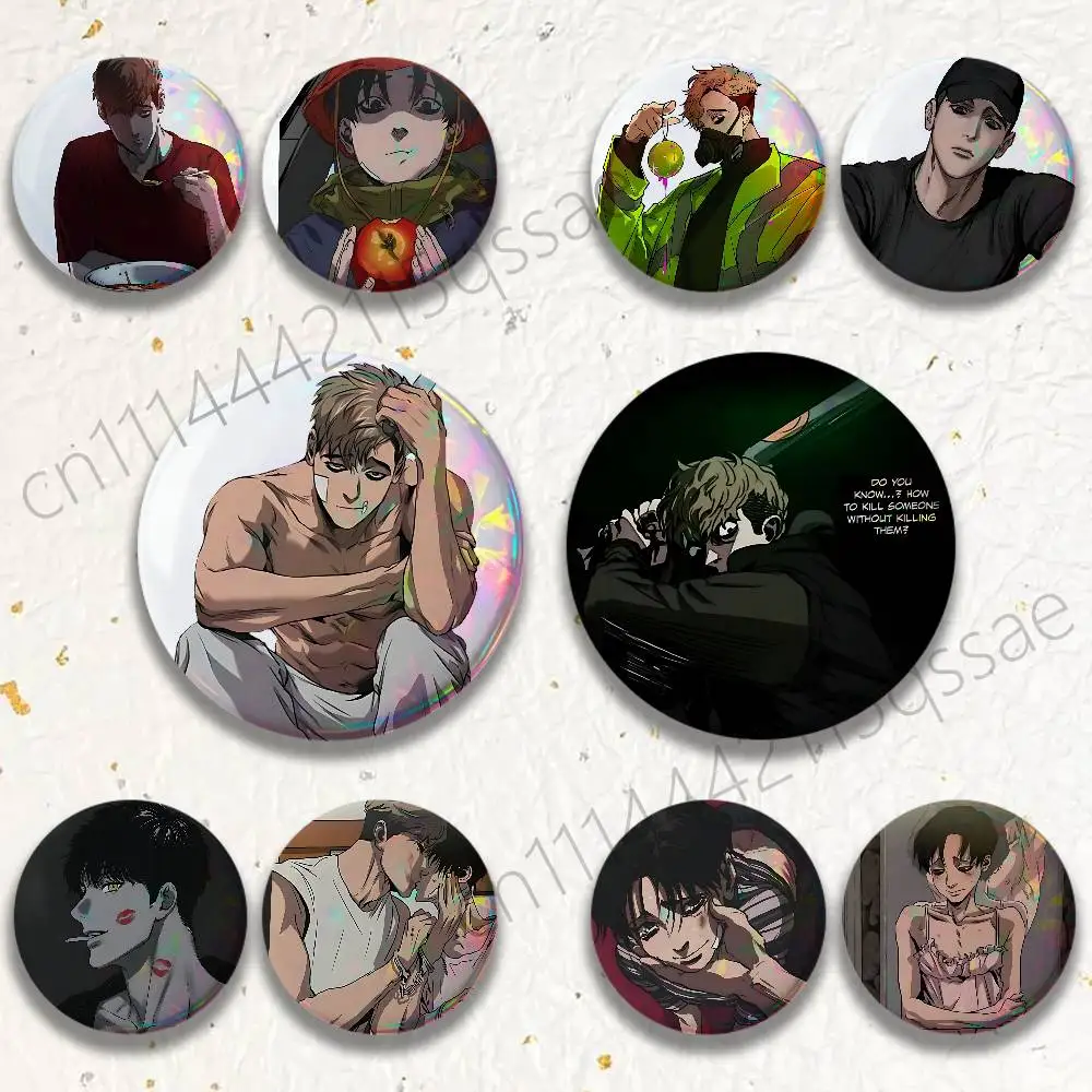 K-Killing S-Stalking Korean 25mm 75mm 44mm 58mm 32m Coin Badges Personalized Handmade Round Brooches Pins Accessory