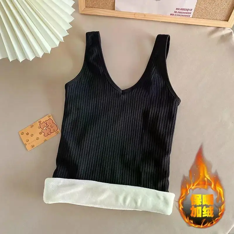 Ropa interior térmica de talla grande para mujer, lencería térmica, ropa de invierno, Top cálido, ropa interior, camiseta interior íntima