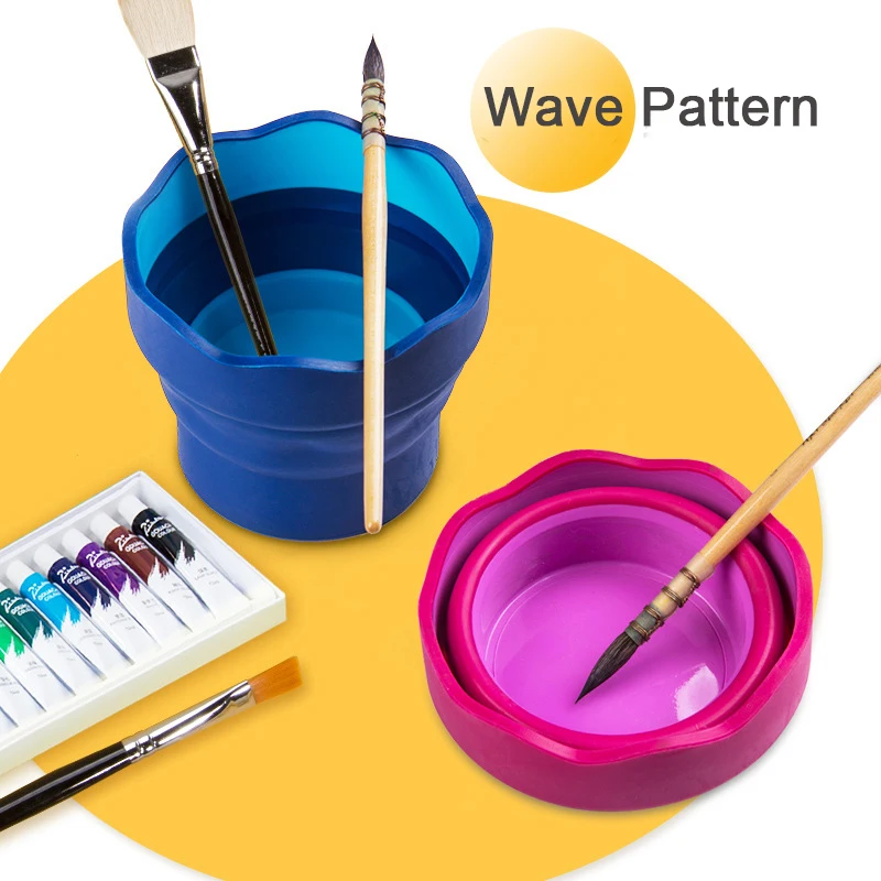 Foldable Brush Basin Cleaning Washer Portable Paint Brush Washer Silicone Washing Bucket for Watercolor Acrylic Oil Painting