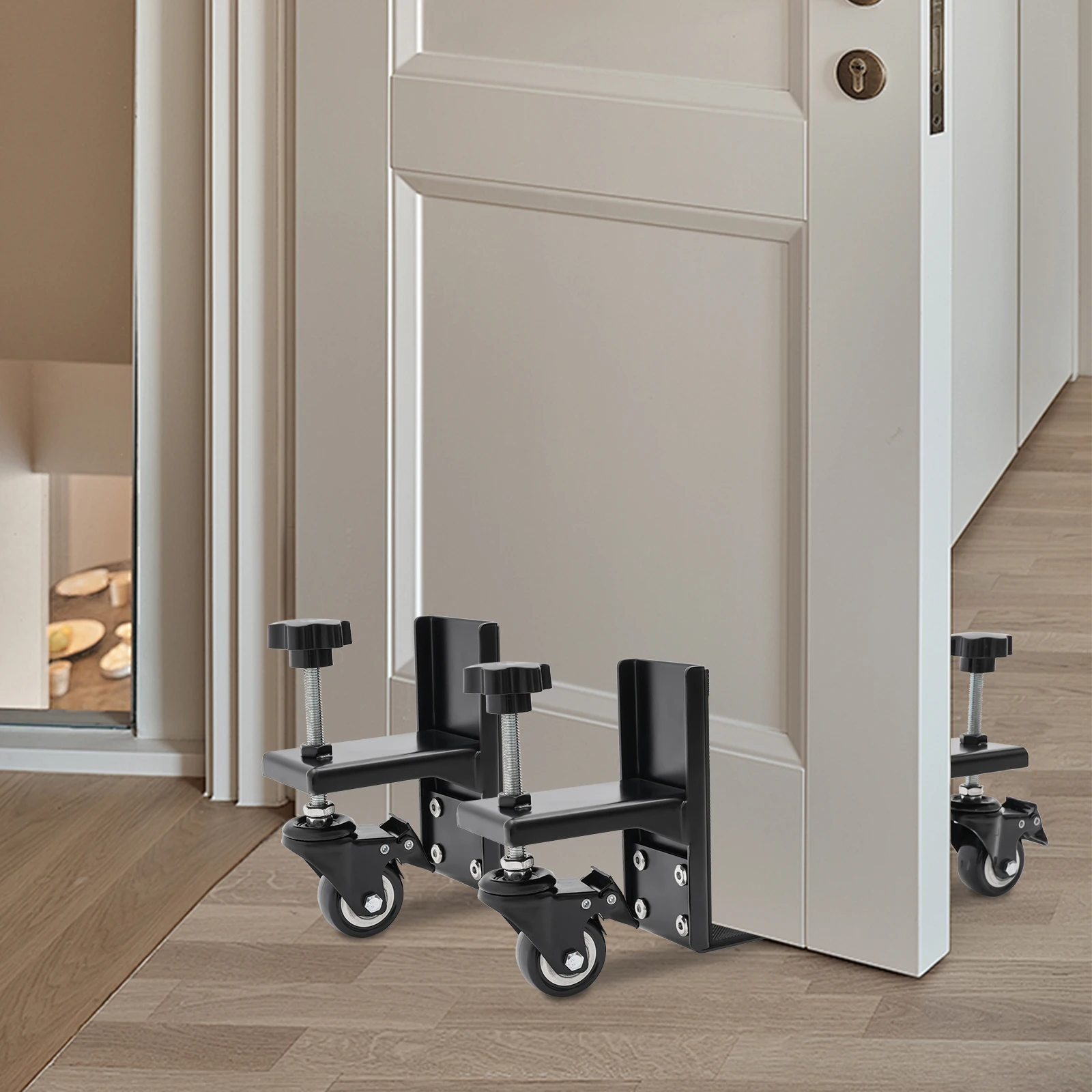2Pcs Heavy Duty Door Installation Tool Kit 1000Lbs Capacity 360 Swivel Wheels With Brakes For 1-2.375Inch Doors