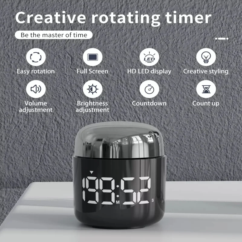 NOKLEAD LED Digital Kitchen Timer For Cooking Shower Study Kitchen Timer LED Knob Digital Timer Cosmetic Bottles Countdown Timer